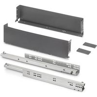 Emuca Cajón exterior Simplex 25kg de altura 122mm, profundidad 490mm, Acero, Gris antracita