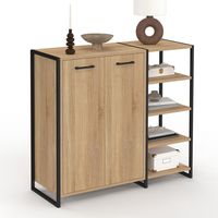 Scarpiera 12 paia LUIS 2 porte con 4 ripiani design industriale