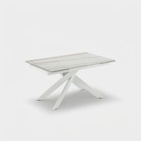 Table extensible design en pierre frittée et métal Nexus - Effet marbre blanc
