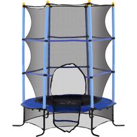 Trampolino con rete di sicurezza Ø1,6x1,9 m blu per bambini 3-10 anni