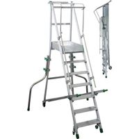 FACAL - Escabeau Aluminium Roulant avec Stabilisateurs Castiglia - Hauteur de plancher 3,71m