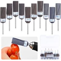 Set mit 10 Schleiftrommeln, Schleifhülsen, Schleifspitzen und zylindrischen Polieraufsätzen für Rotationswerkzeuge 180/240/320/400/600/800/1000/1200/1500/2000