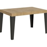 Table Extensible 90X130/234 Cm Chêne Flammé Nature Structure Anthracite