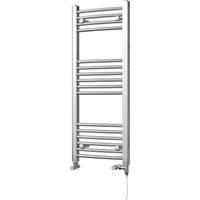 Zennor - Chrome Dual Fuel Towel Rail H1000mm x W400mm Standard - Curved