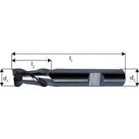 Fresa cilíndrico corta, 2 dientes, carburo monobloque para el aluminio, Ø d1 - h10 : 16,0 mm, Largo total l1 82 mm, Largo corte l2 16 mm