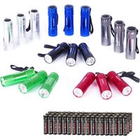 EverBrite Mini Lampe de Poche LED en Aluminium18 Pièces, Lampe Torche Portable Idéal pour Camping Lecture Cyclisme Barbecue Fête Randonnée Voyage, 54 x AAA Piles Compris
