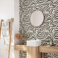 Crédence adhésive salle de bain - Motif zébré - 60x60 cm - Adhésif + Protection MATE