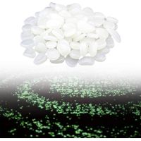 100 Pièces Pierres Lumineuses Cailloux Colorés Lueur Lumineuse De Galet Foncé pour La Décoration De Couloir De Jardin D'aquarium Blanc