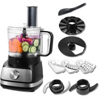 Robot culinaire TopStrong, 800 W, hachoir, robot culinaire gris 2 L, hachoir multifonction, robot culinaire compact, 3 vitesses et impulsion, hachoir, pétrin