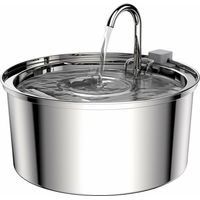 Ahlsen Fuente de agua para gatos de 3,2 L, fuente para gatos de acero inoxidable, con bomba mejorada y 1 filtro de repuesto