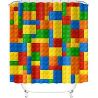 Pair Rideau de Douche en Polyester 165×180 cm – Hydrophobe, Imperméable, Séchage Rapide – Inclus 12 Crochets Métalliques – Salle de Bain Moderne et Polyvalente