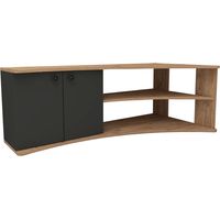 Mobile TV angolare in legno "Termera" - 135 x 67 x 48 cm - Marrone