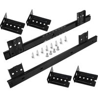 YMYNY Drawer Slides, 350 mm, Drawer Slide, Ball Bearing Guide for Sliding Keyboard Tray (1 Pair), Black