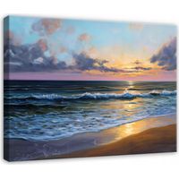 Leinwandbild Strand und Meer, Natur Landschaft für Schlafzimmer, Wohnzimmer und Küche, hochauflösender Druck, 120 x 80 cm