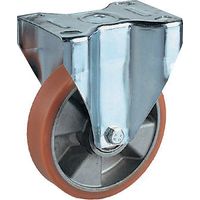 RUOTA POLIURETANO NUCLEO ALLUMINIO CON SUPPORTO ZINC. RUOTE GIREVOLI FISSE FRENO - RUOTA FISSA Ø100