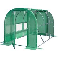 TOOLPORT Foliengewächshaus Gewächshaus 2x3m Premium mit schwenkbarer Türkonstruktion PE-Plane 180 g/m² grün transparent