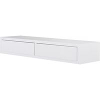 Étagère murale blanche avec tiroir – Dimensions 88,2 x 13,4 x 23,7 cm – Fixation invisible – Capacité de charge 10 kg – Sanitec