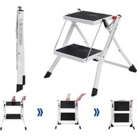 Trittleiter 2 Stufen Mini Leiter Klapptritt Klappleiter Klapptreppe Tritt Haushaltstritt Stehleiter Sprossenleiter klappbar faltbar bis 150 kg