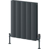 Reina Loco Double Horizontal Aluminium Radiator 600mm H x 470mm W - Anthracite