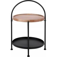 Boltze Mesa Bandeja Negra Diámetro 39 cm Altura 55 cm