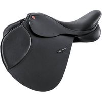 17,5", Noir: Selle de saut en cuir Siena avec supports réglables et bandeau interchangeable