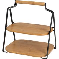 Présentoir 2 plateaux bois et métal