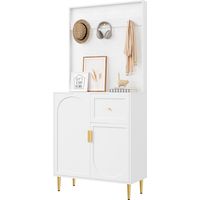 portemanteau avec tiroirs et étagères MDF Blanc 80.00 cm de long 35.00 cm de large 175.50 cm de hauteur