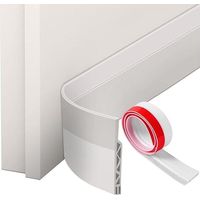 Weißer Türboden mit drei Löchern, 50 mm breit. Isolierender Türboden, Türdichtung, schalldämmende Türdichtung, TPE-Türdichtung, Eingangstürdichtung, Kaltluftstopper