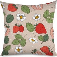 Housse de Coussin Motif Fraises Élégant