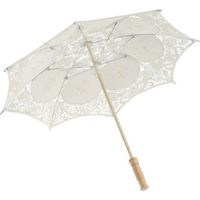 Parapluie en dentelle Unbrella, parapluie pour goûter, poignée en bois, non imperméable, parasol en dentelle-Beige