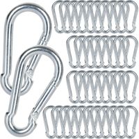 M5-Karabiner, 60 Stück Hochleistungs-Befestigungskarabiner – Edelstahlkarabiner mit einer Tragfähigkeit von 100 kg/220 lb, 304 Schwinghakenkarabiner – 50 mm x Ø 5 mm