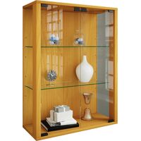 Udina Vitrinenschrank Wandhängend mit 2 Glastüren 2 Glasböden Buche dekor.