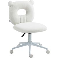 Chaise de bureau enfant réglable en hauteur, sans accoudoirs, pivotante, pour travail ou ordinateur, couleur blanche