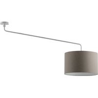 Vivien Plafoniera Bianca con Paralume Tortora 48cm - Lampada Soffitto E27, Classe I, IP20, Struttura Metallo Verniciato - Rossini Group