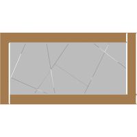 Ovaro Spiegel, Geometrische Details, Rechteckform, Rahmen Transparent, 120x60h cm, Braun Bronze