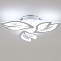 COMELY Modern LED Ceiling Light in White Acrylic, Creative Magnolia Petals Design, for Living Room, Bedroom and Hallway - 40W - White Light 6500K