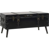 Vidaxl – Table basse MDF et acier 102x51x48 cm – Design vintage avec coffre de rangement – Pieds en acier robuste – Idéale pour salon