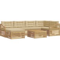 Conjunto de sofás de exterior 7 uds. y Beige vidaXL