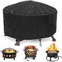 Housse de protection pour brasero - 85 x 40 cm - Ronde - Avec cordon de serrage - Tissu Oxford 210D résistant à la déchirure - Coupe-vent - Résistant aux UV - Imperméable - Haute performance