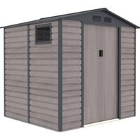 Casetta Metallica Gardiun Surrey 4,07 m2 Esterno 213x191x211 cm in Acciaio con Finestra Laterale e Effetto Legno Venato