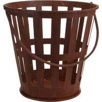 Fire Basket with Handle Metal Rust ProGarden