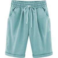 Short bermuda d'été pour femme, taille élastique avec cordon de serrage, longueur genou, taille 2XL
