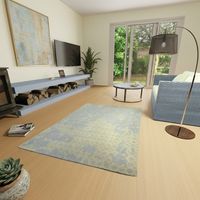 Tapis vintage Comet - Tapis vintage - 300x200cm, Rectangular - 100% Viscose - Tufté main - Argent