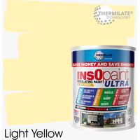 InsOpaint ULTRA - 9 IN1 Interior & Exterior Paint- Insulating & Energy Saving Interior Walls & Ceilings - Light Yellow - 1L
