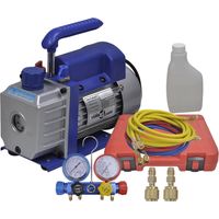 vidaXL Vakuumpumpe Einstufig mit 4-Wege-Verteiler-Manometer Set