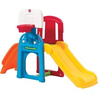 Step2 Game Time Sports Climber Aire De Jeux Avec Toboggan Et De Nombreuses Options De Jeu Aire De Jeux Enfant En Plastic Avec Toboggan, Panier De Basketball & Mur D'Escalade