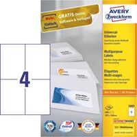 Avery 3483 etiqueta autoadhesiva Rectángulo Permanente Blanco 400 pieza(s)