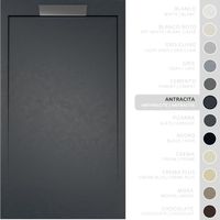 SOULBATH Piatto doccia- Resina -Gel Coat -Texture liscia/pietra -ANTRACITE - Antiscivolo - 120x90- Extra piatto 3cm- Design elegante