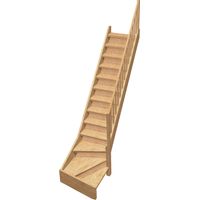 NORMANDIE - Escalier quart tournant à droite avec balustre et contremarches