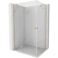 Mexen Mist-H Duo cabina doccia a battente sinistra 85 x 70 cm, trasparente, oro spazzolato - 8A5-085L-070P-55-00